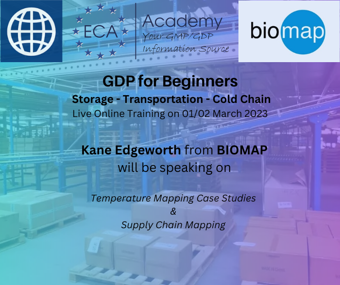 BiomapUK's tweet photo. Kane Edgeworth will be speaking in the live online training 'GDP for Beginners, hosted by The ECA Academy on 01/02 March 2023.

To book your place, please visit - https://t.co/5tnPGiW4lG

#pharmaceutical #distribution #trainingprogram https://t.co/rKtnkFx3p9