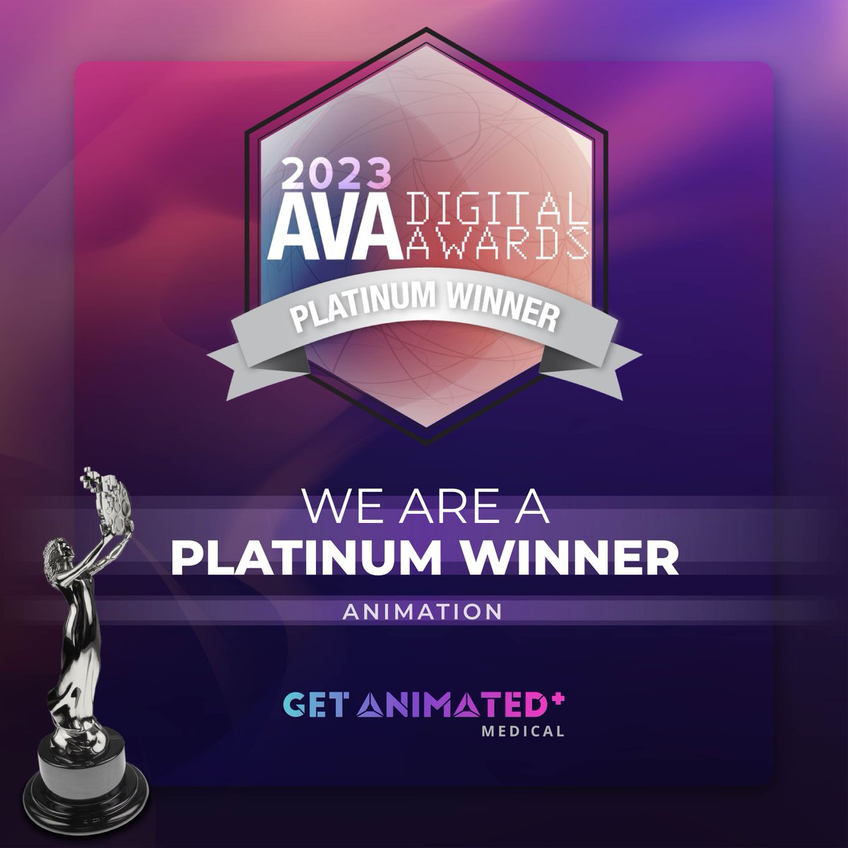 GAnimated's tweet photo. The whole of the team at GAM are delighted to have won a platinum award at the AVA Digital Awards. Thank you and congratulations to all! 😊

#MedComms #Healthcare #Health #BrandManagers #MedicalAnimation #Pharma #Biotech #Biotechnology #Digital #MedicalDevices #Storytelling https://t.co/UtJRrcvX2d