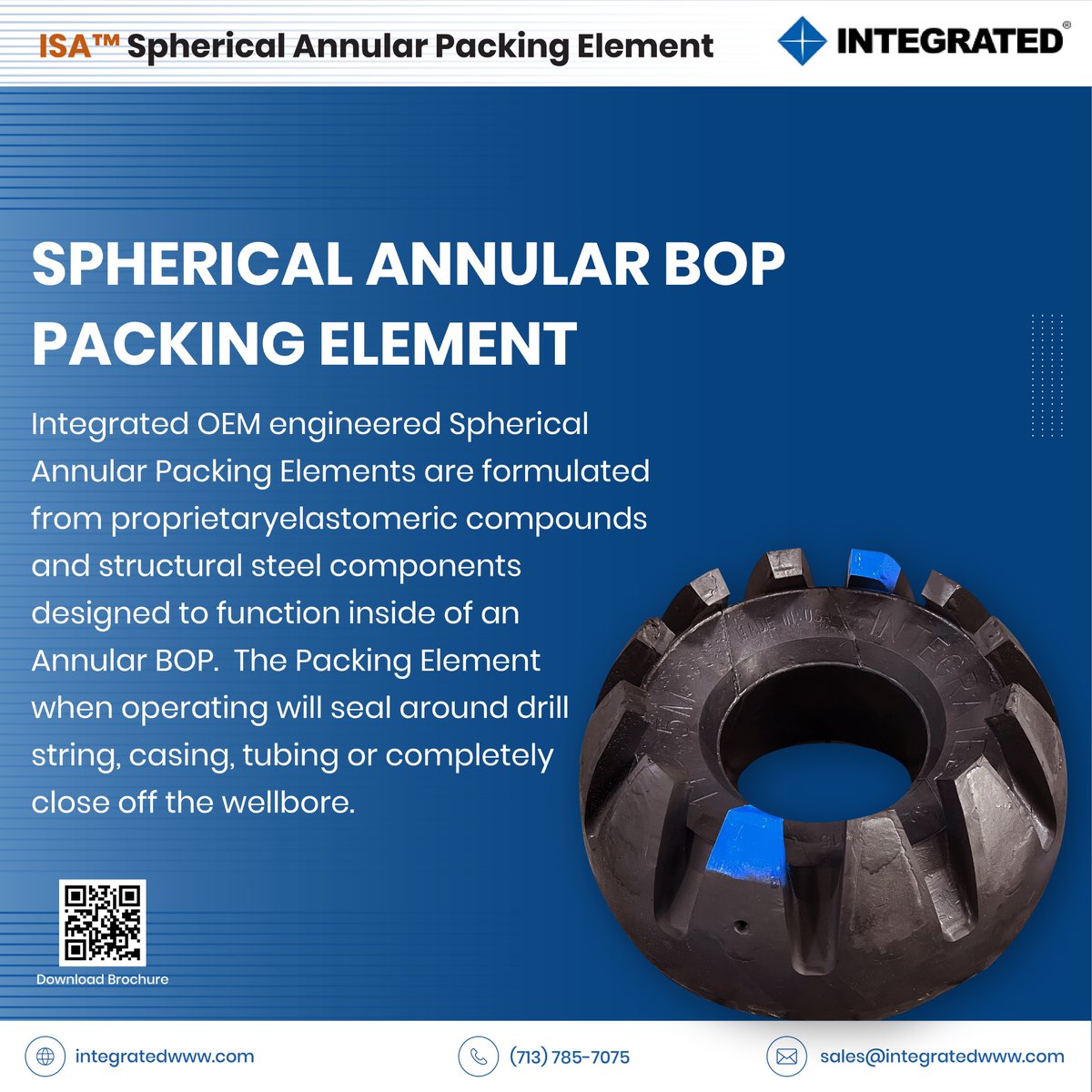 INTEGRATEDwww's tweet photo. Integrated OEM engineered Spherical Annular Packing Elements are formulated from proprietary elastomeric compounds and structural steel components designed to function inside of an Annular BOP.
#Integrated #AnnularBOP #PackingElement https://t.co/XFNZnVjgha