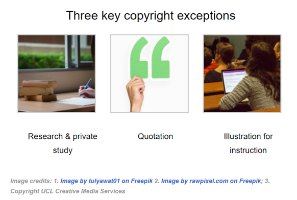 ucllibraries's tweet photo. Concluding #FairDealingWeek with a post https://t.co/E0z4QJ3oyu on key copyright exceptions and #fairdealing mnemonic. CDPA: Credit; (consider commercial) Damages; Purpose; Amount. 
To master all #copyright essentials, complete our online module https://t.co/QA07uXTdIX https://t.co/mH8haId29f
