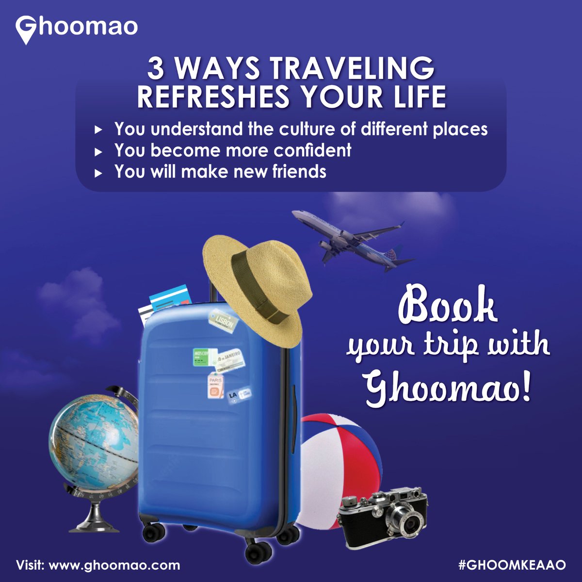 ghoomao's tweet photo. @ghoomao has variety of places in India for you to explore and learn new skills by visiting various places, book your tickets on Ghoomao and plan a vacation with your loved one's.
Visit Site: https://t.co/M4nND2UEWf
#ghoomao #ghoomaoindia #ghoomkeaao #multimode #routeplanner https://t.co/0uUKQcLF28