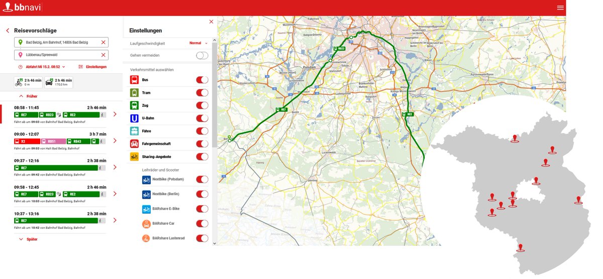 Innovative #OpenSource #Mobilitätsplattform <a href="/bbnavi_mobil/">bbnavi</a>: Hier sind auch die kleinsten lokalen Mobilitätsangebote in #Brandenburg überregional auffindbar und können ins individuelle Routing eingebunden werden. Weitere Informationen 👉  tinyurl.com/spmkz7pw  *mp
