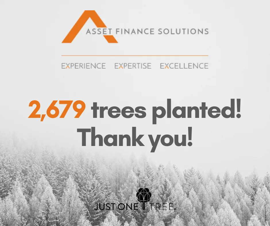 JUST_ONE_Tree's tweet photo. Today our shout out goes to Asset F inance S olutions UK Ltd who have kick-started their forest by planting 2,679 trees!

We're excited to keep growing their forest, provide more homes for wildlife and remove even more CO2. Together we can help the planet! https://t.co/YAMjXqqciN