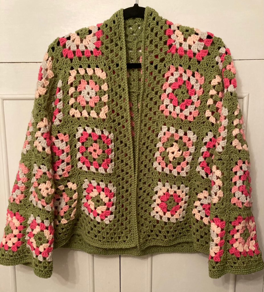 #crochet jacket now completed in #granny squares #doubleknit on no.4 hook