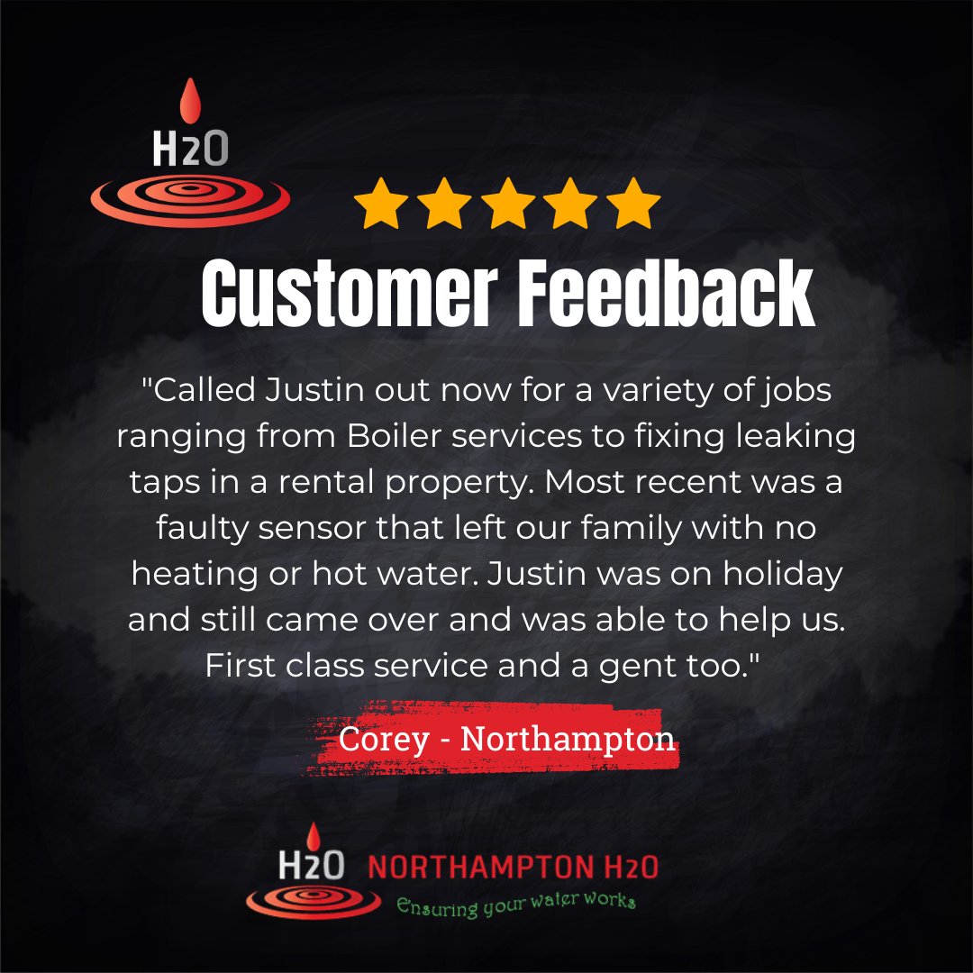 NorthamptonH2o's tweet photo. Thank you to all of our customers for your feedback.
Your comments and suggestions are important to us as we strive to provide the best possible experience for our customers.
#NN4Traders #plumbers #northants #northampton #localbusiness #happycustomers https://t.co/HfARPtG6tt