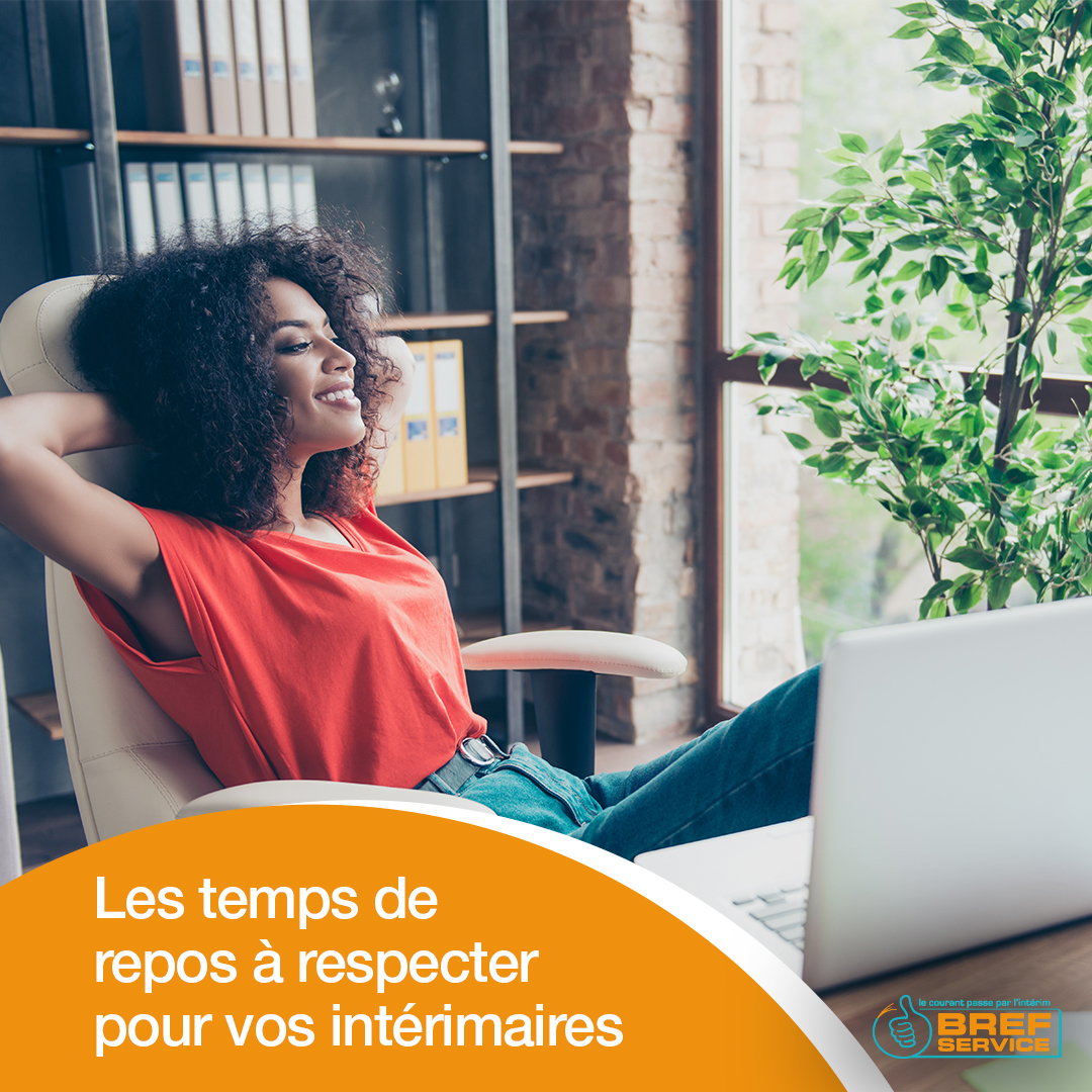 Les temps de repos sont :
👉 11 heures de repos consécutives par 24 heures.
👉 35 heures consécutives de repos hebdomadaire.
👉 Une amplitude horaire maximum de 13 heures quotidiennes.

👉 pulse.ly/8x1qteyawp

#brefservice #TravailTemporaire