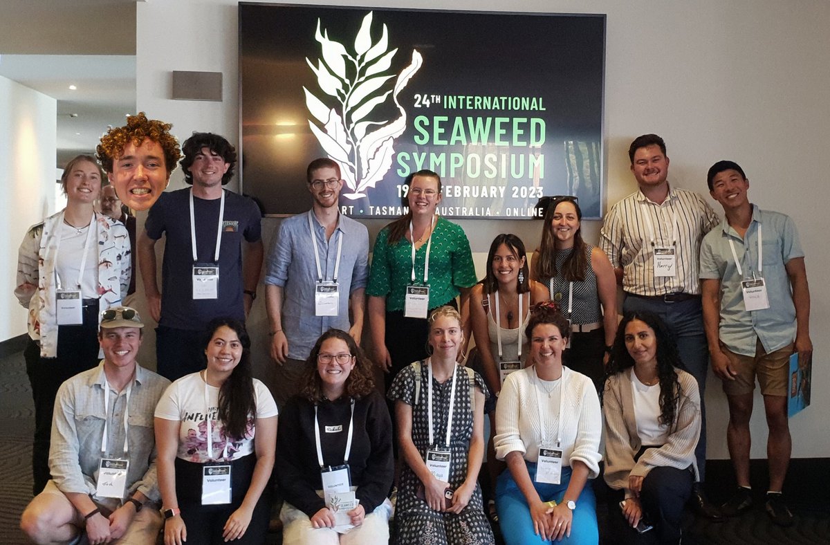 Had the best time volunteering at #ISS2023 in our little city of Hobart, Tasmania this week. 25+ hours of seaweed talks 🤪 Feeling extra eager to take on my masters project on nutrient uptake of durvillaea starting next week!