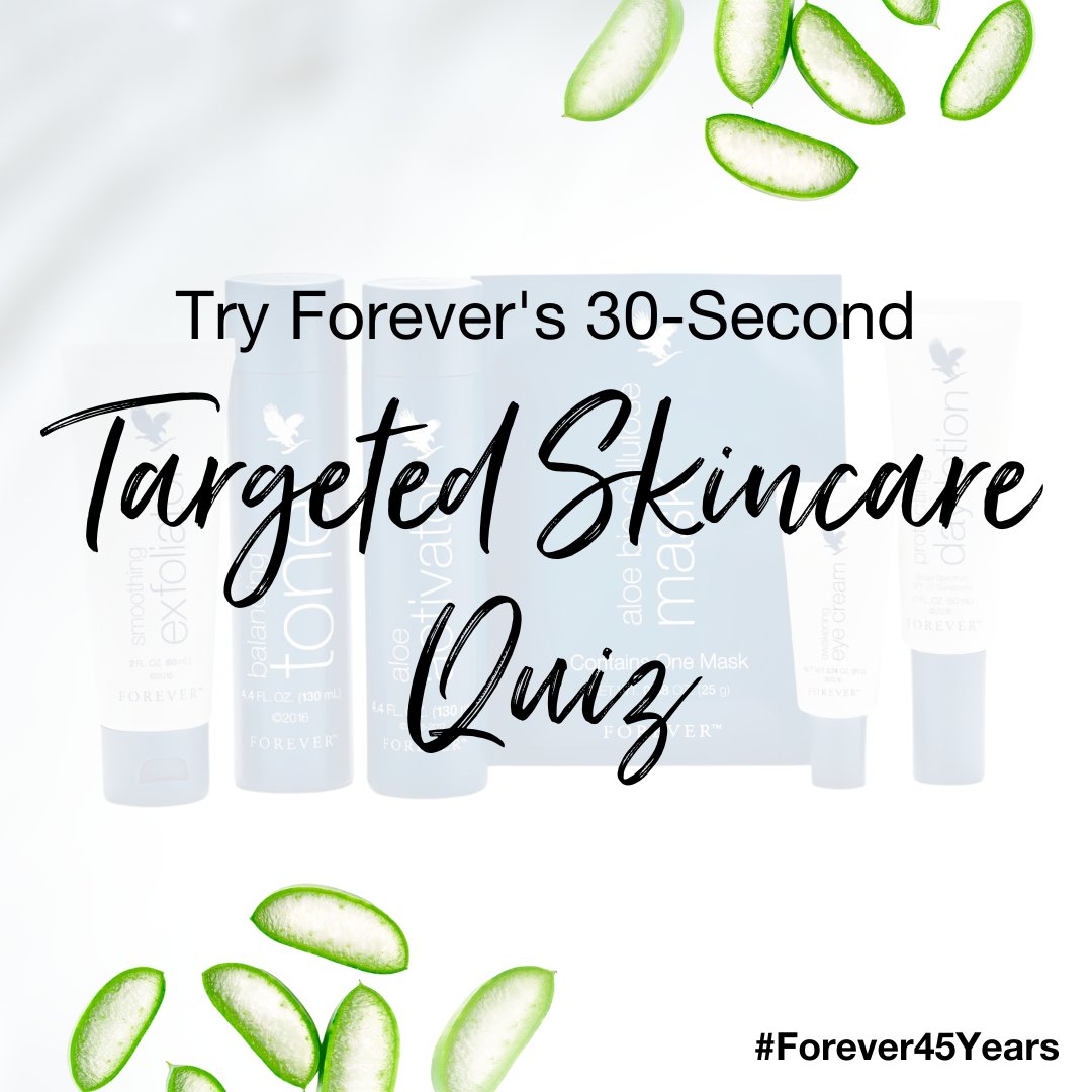 OfficialForever's tweet photo. Take our 30-Second quiz to get your personalised Forever Targeted Skincare recommendation. You only have to answer 3 questions! 

https://t.co/EkBcD6JLH7 

Be sure to share the quiz with others - it's a great retail tool! 

#TargetedSkincare 
#Forever45Years https://t.co/y5ElrqmWBK