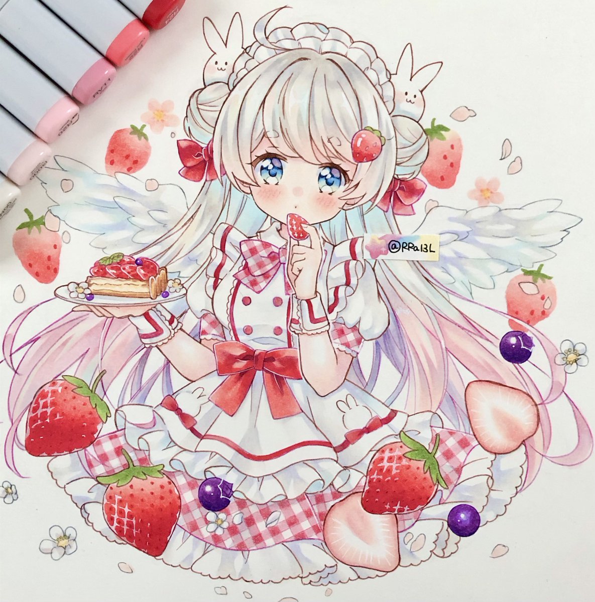 ゆう様★夢絵★コピック★手描きイラスト★アナログイラスト★創作イラスト アナログ絵で魅せてみよコピックで女の子たちを描いてます*.゜ 」