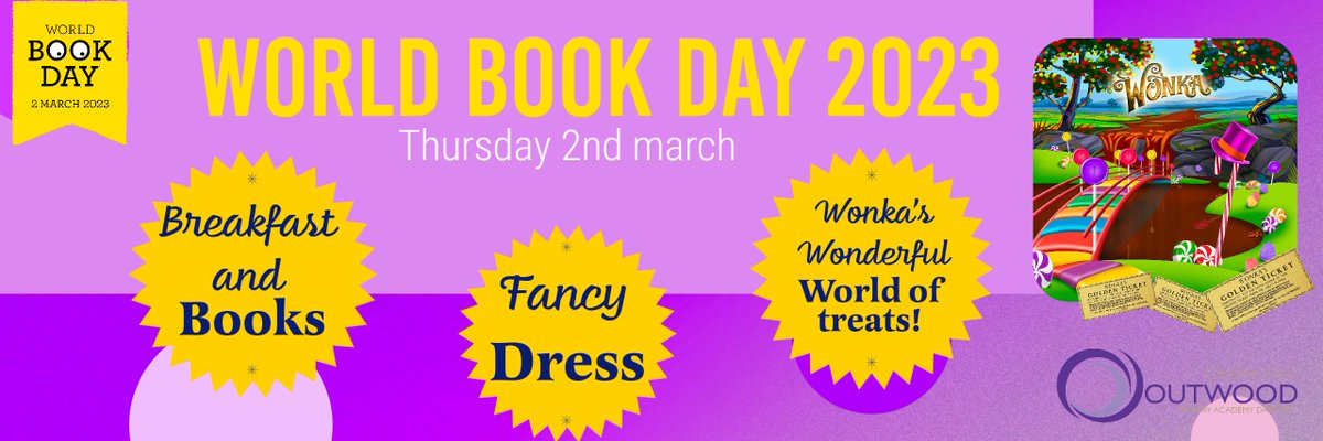 OPA_Darfield's tweet photo. #WorldBookDay2023 is on Thurs 2nd March. Children are invited to dress as there favourite book character and will be taking part in a range of activities, before finding out our lucky Golden Ticket winners, who will be invited to our reading celebration on Friday! #TeamOPAD https://t.co/lStS6w7ubv