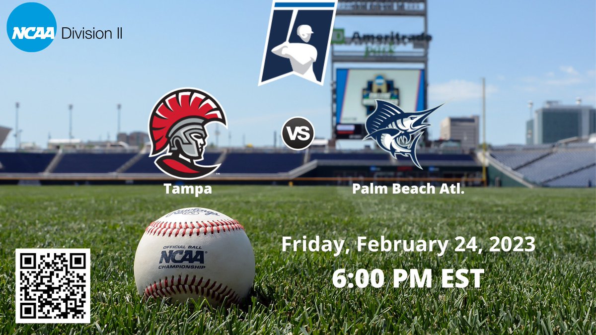 ncaad2bsbll's tweet photo. 6:00 PM EST
Tampa vs Palm Beach Atl. | NCAA D II BASEBALL
🔗 https://t.co/8cxlMB6eIa
Friday, February 24, 2023
@tampaspartans @UT_Baseball @UofTampa @tomrkolbe @AshtonPocol @drross15 @brady_norris22 @kianknutson @elind_51 @btnelson21 @kbayona13 @_jdurso7 @Ahunt1215 https://t.co/Hcz7PUzGaF