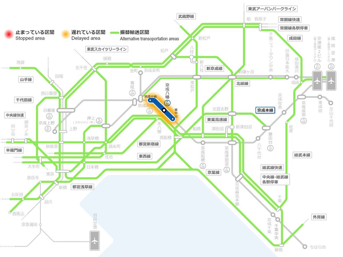 京成 電鉄 運行 状況