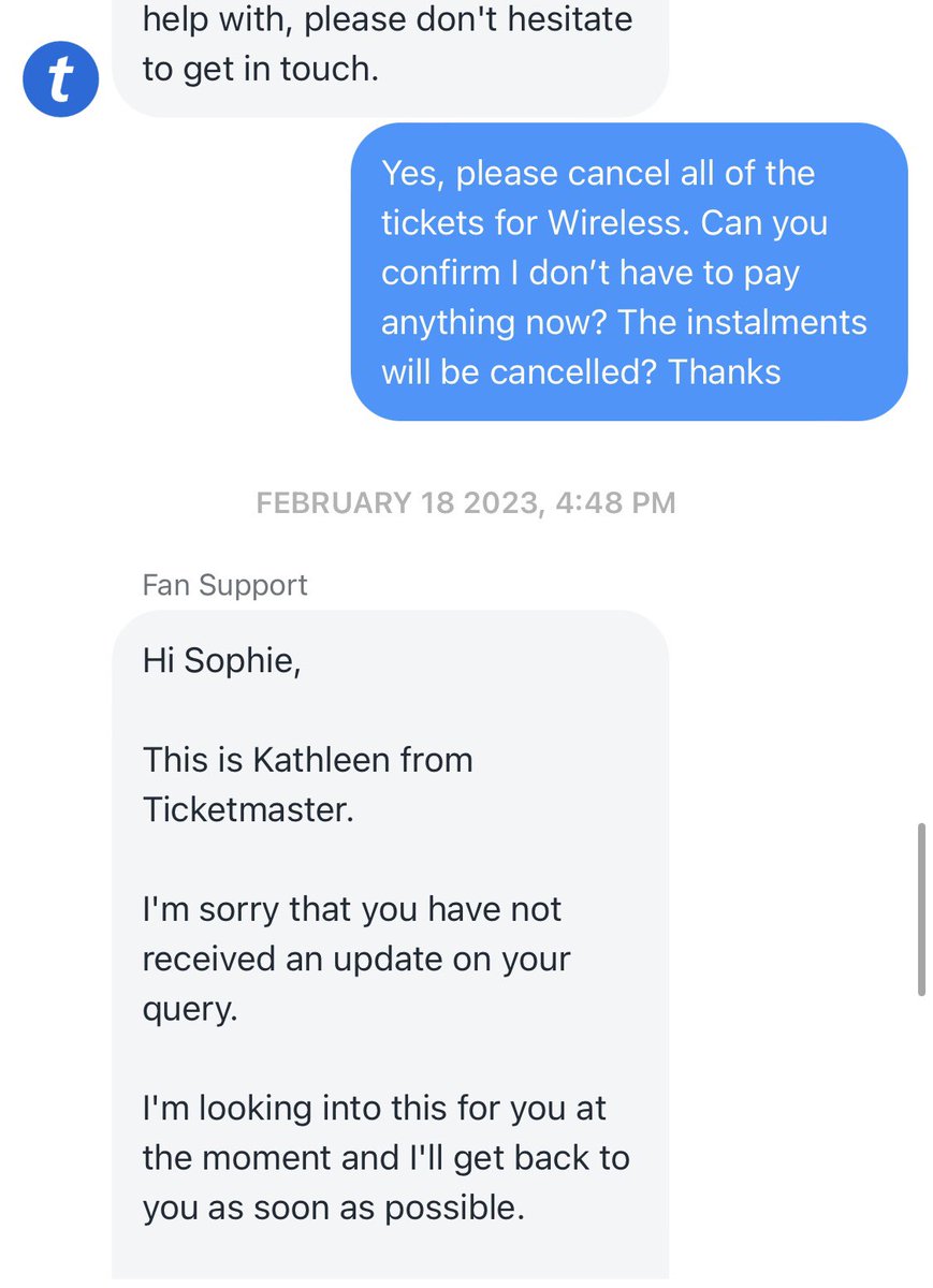 sophbartram's tweet photo. @TicketmasterCS This is via the ticket master app. I haven’t had a response since Kathleen wrote back to me on 18th Feb https://t.co/yOiZoUVY9m
