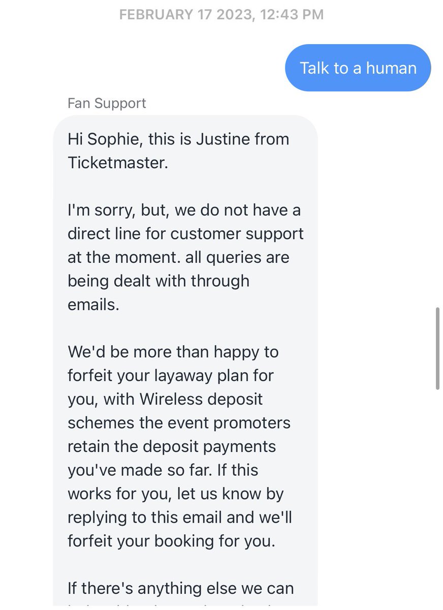 sophbartram's tweet photo. @TicketmasterCS This is via the ticket master app. I haven’t had a response since Kathleen wrote back to me on 18th Feb https://t.co/yOiZoUVY9m