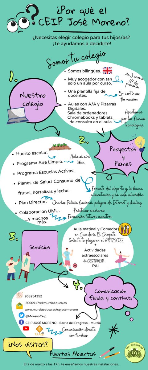 MorenoCeip's tweet photo. ♡No tengas duda. Somos tu colegio.♡
Admisión de alumnos 2023-2024.
Del 6 al 24 de marzo de 2023.
¡Os esperamos el próximo 2 de marzo en nuestra jornada de puertas abiertas! https://t.co/EIczzcfYo6