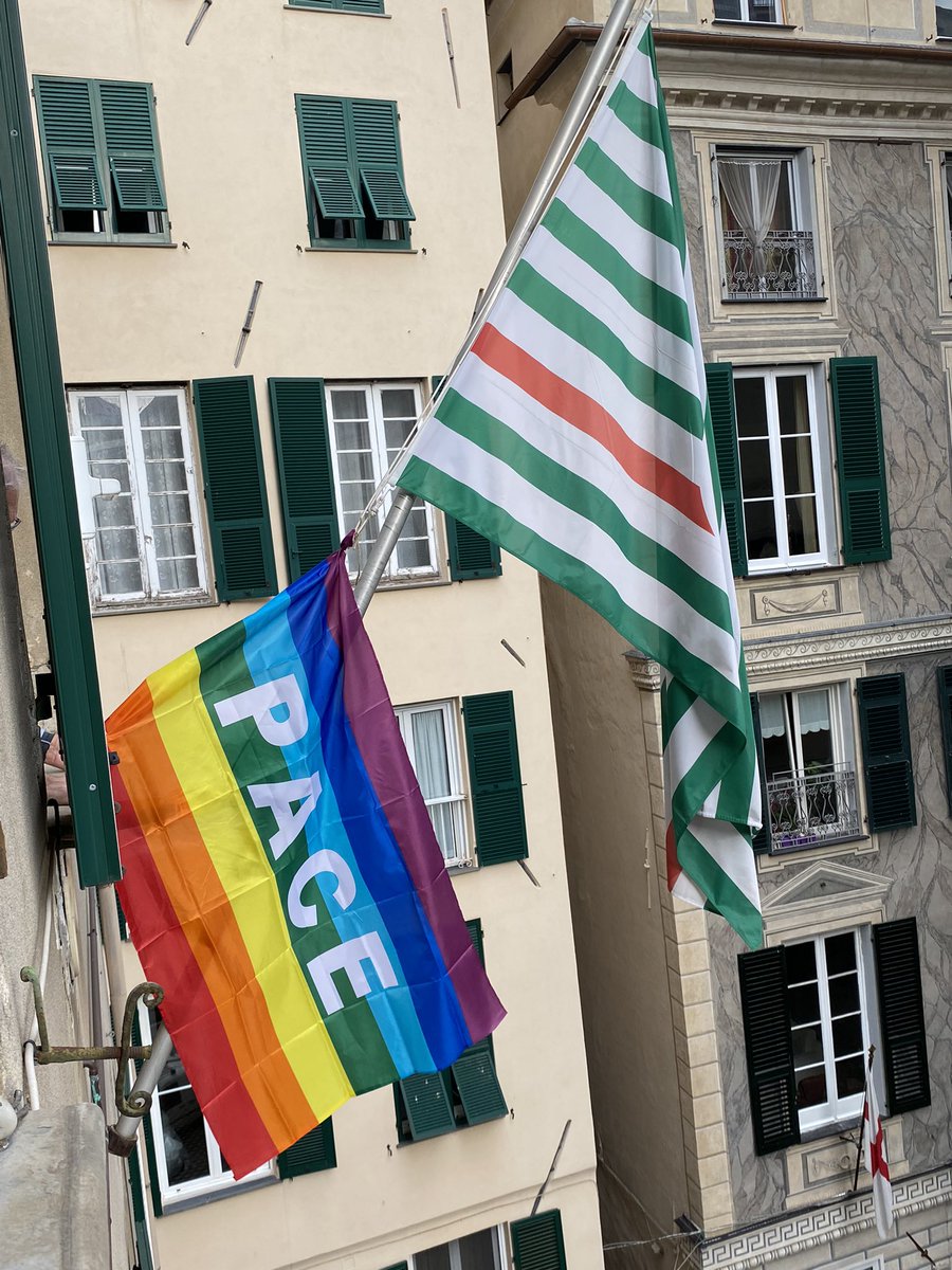CislLiguria's tweet photo. Ad un anno dall’invasione dell’Ucraina anche nella sede della Cisl Liguria esposte le bandiere della Pace e dell’Ucraina. @CislNazionale #Ukraine https://t.co/UjzeHlLSiG