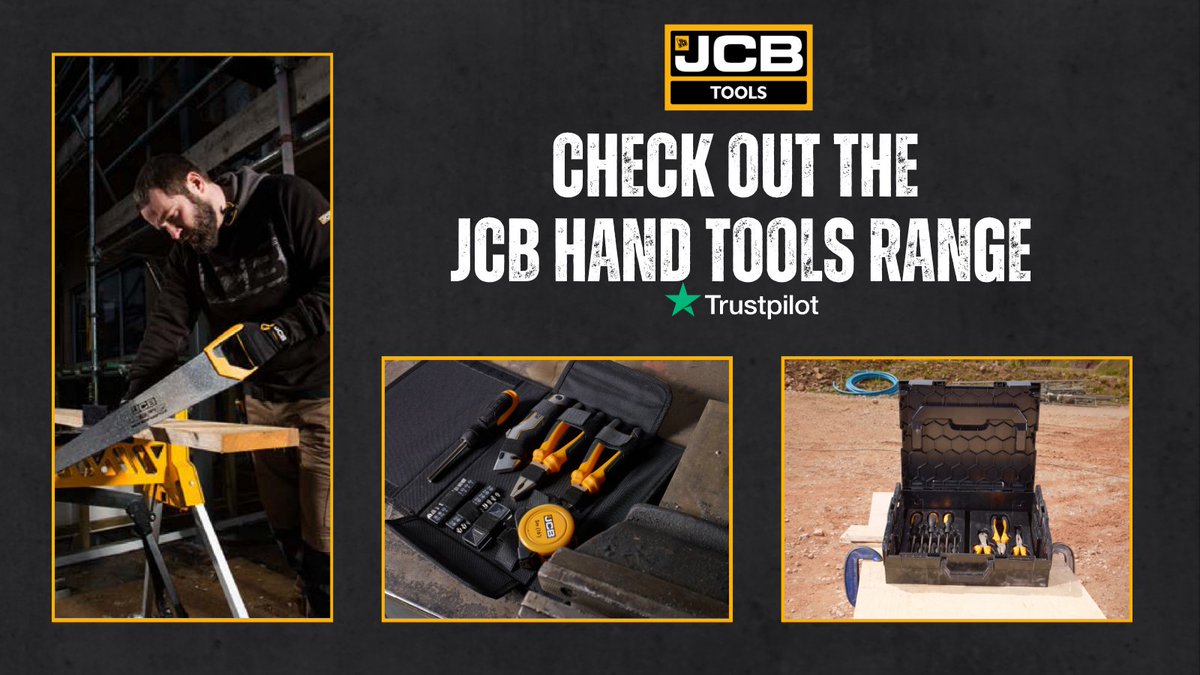 JCBtools's tweet photo. Tap! Bang! Wrench! Grip! Saw!
The sounds of your hand tools hard at work! 

JCB hand tools provide quality and performance for those tasks needing a more hands-on approach.

Have you seen the range yet? 👀
https://t.co/SnbYcbP6F8

#tools #handtools #handtoolset #jcb #jcbtools https://t.co/hUCZHFpCn4