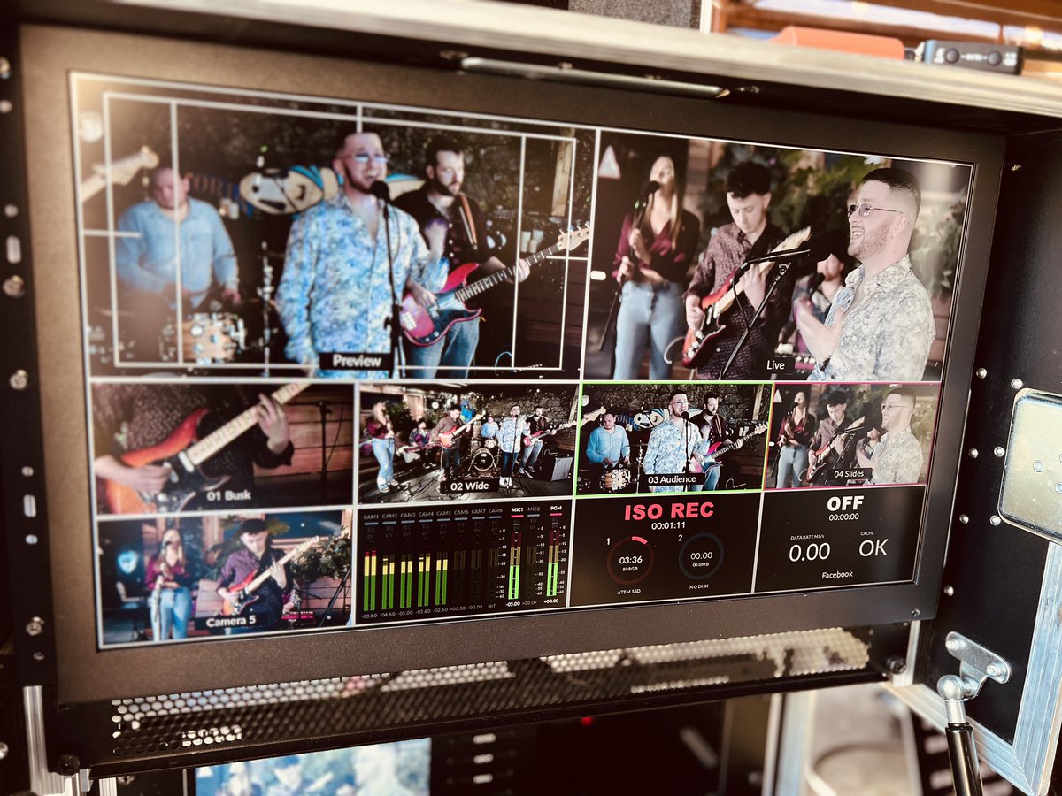DigiColMedia's tweet photo. Full #multicam live music video production setup today at โThe Vicโ Tramore with the brilliant โ2 Time Charlieโ. Audio production by Dean Robinson. #DigiCol #MusicVideo ๐ฅ๐ถ๐ธ๐ฅ๐น https://t.co/qRvHqrREfg