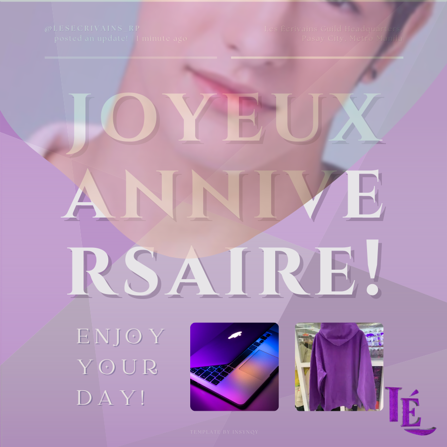 ㅤ
 
          ㅤJOYEUX ANNIVERSAIRE! ·˚ ༘

To one of the most handsome and intelligent LÉtters. The quiet and mysterious new Poet, Mr. Nikolai Andrei (<a href="/DlAB0LICAL/">Niko</a>)! We hope to see and talk to you in places inside and outside of work! Happiest birthday to you!

ㅤ