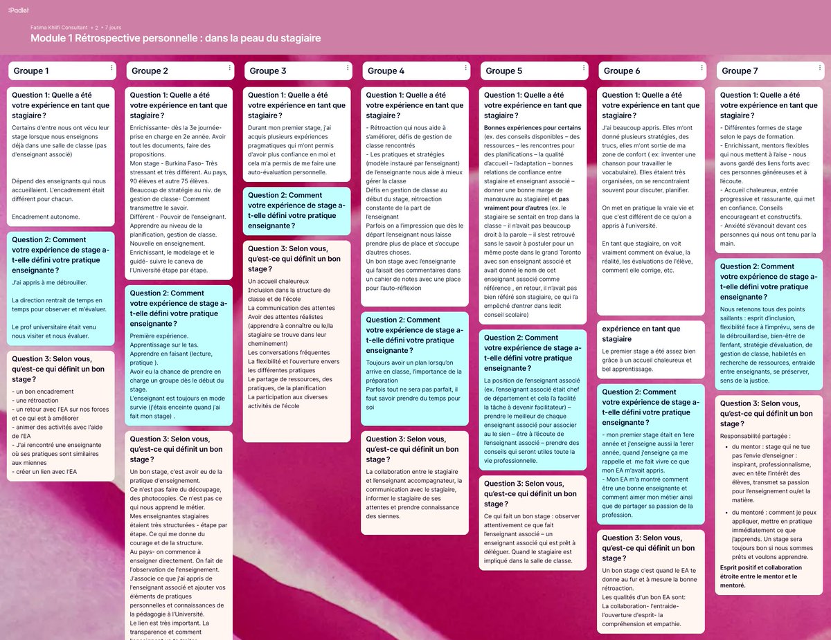 Que se passe-t-il lors d’un stage? 

Et si on se souvenait ensemble de notre propre vécu.

Un riche échange durant ces deux dernières semaines sur les expériences de stage de nos participants avec <a href="/clachapelle2/">Christine Lachapelle</a>!

#QAEA2023
#experience #stage #enseignement #educationOntario