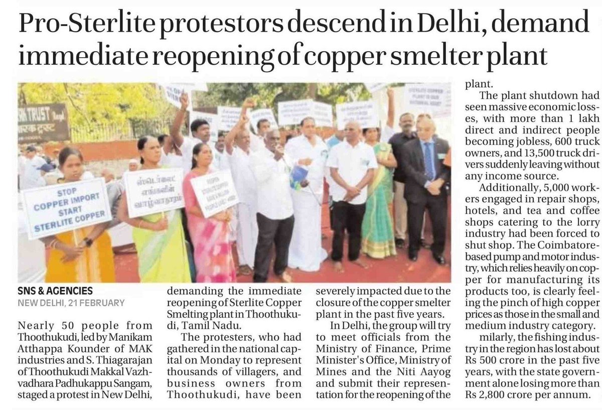 GandhikSangem's tweet photo. #Sterlitecopper needs to reopen so people can provide for their kids! #BringBackSterlite https://t.co/Z02B6vCehx