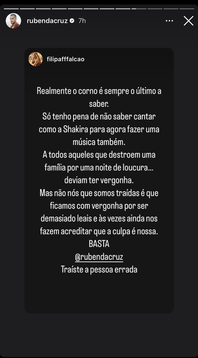 olaeads's tweet photo. e a namorada do rúben da cruz que desconfiava que este a andava a trair, enviou mensagens do telemóvel dele para a gaja com quem ele a traiu, teve a confirmação, postou nos stories e ainda foi ao ig do rúben da cruz e expôs que ele é um traidor? 🙅🏻‍♀️ https://t.co/Upd9BctC9O