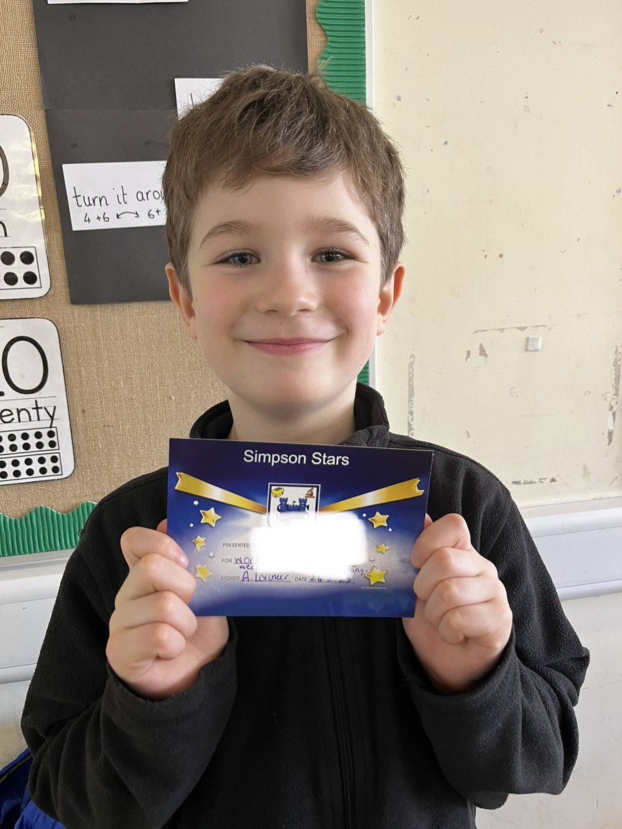 Our Simpson Star this week was making a huge effort to follow instructions and display our school values. Well done 🤩
