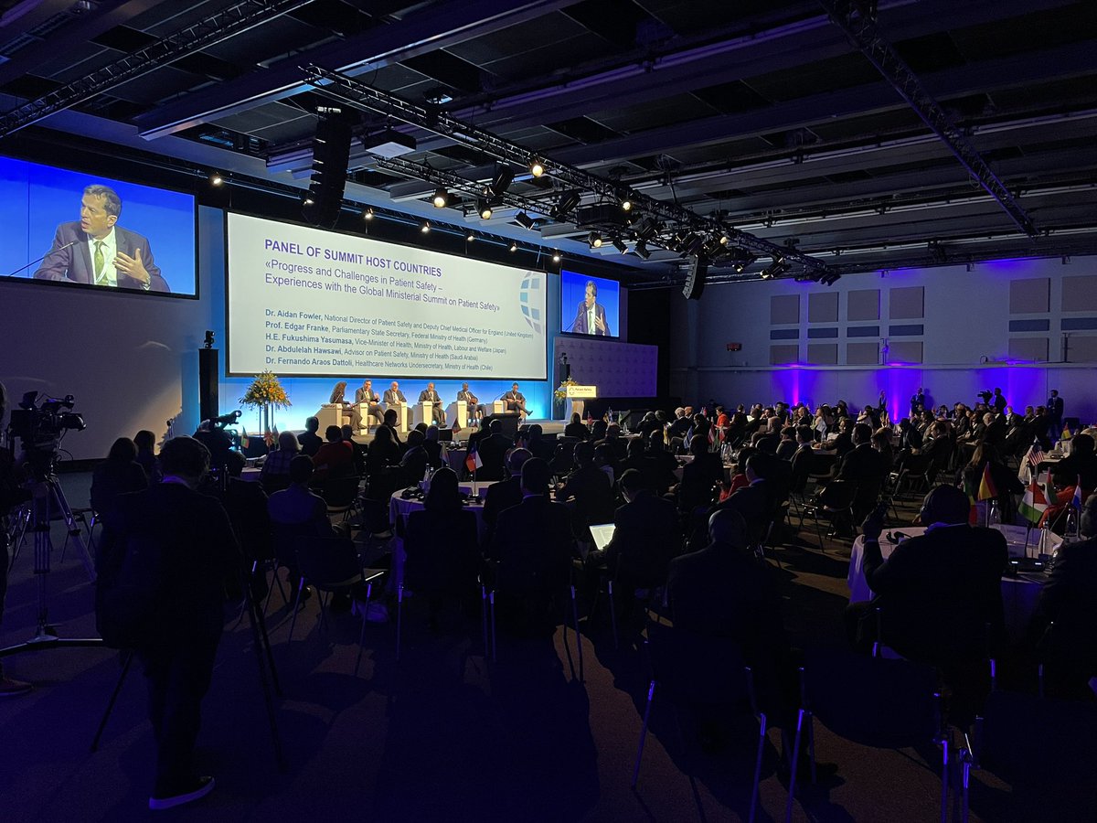 Panel of all of the host countries of Global Ministerial Summit on #Patientsafety UK, Germany, Japan, KSA, Switzerland &amp; Chile 2024 <a href="/AraosFernando/">Fernando Araos Dattoli</a> #PSS2023 <a href="/2m2cMontreux/">2m2cMontreux</a> <a href="/JHM_Armstrong/">Armstrong Institute</a> <a href="/WHO/">World Health Organization (WHO)</a> <a href="/aidanfowler1000/">Aidan</a>