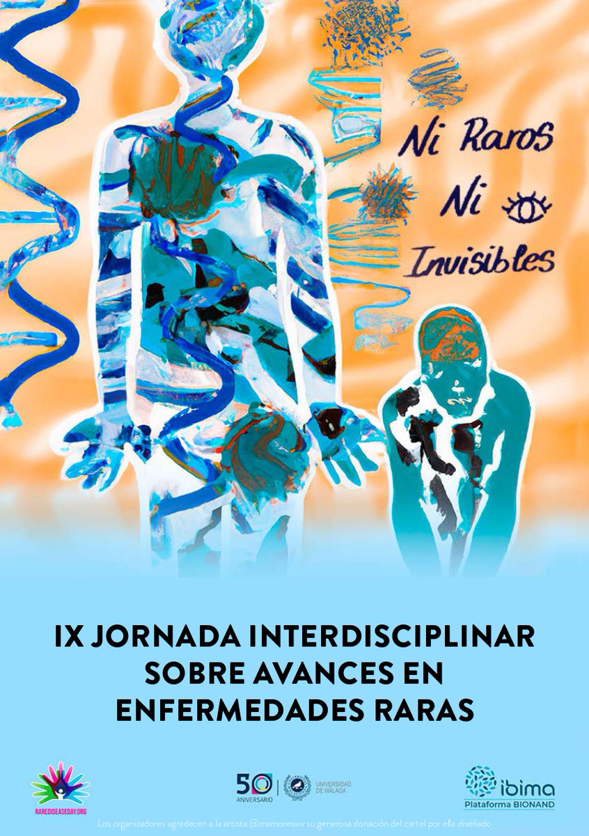 📢IX Jornada Interdisciplinar en Avances sobre #EnfermedadesRaras 
👨‍🔬Organiza: <a href="/IBIMA_Rare/">IBIMA-Rare</a> 
🗓03/03/2023
📍Rectorado <a href="/InfoUMA/">Universidad de Málaga</a> (Av. Cervantes, 2)
📄Programa: bit.ly/3m586uO
✍Inscripción (presencial/online): forms.office.com/e/PETx3u47CW