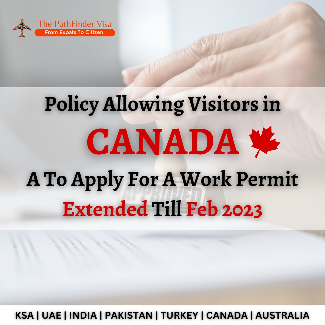 Policy Allowing Visitors In Canada To Apply For A Work Permit Extended Till Feb 2023#CanadaWorkPermit 
.
.
.
#ImmigrationCanada
#TemporaryWorkVisa
#ForeignWorker
#InternationalExperienceCanada
#EmployerSpecificWorkPermit
#OpenWorkPermit
#LabourMarketImpactAssessment
#LMIA
#NAFTAW