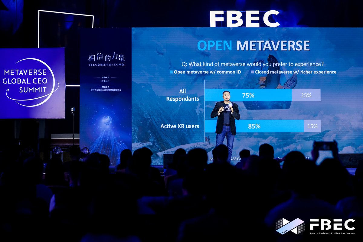 AGraylin's tweet photo. Real pleasure to be invited as the opening keynote for the #FBEC #Metaverse Global CEO Summit in #Shenzhen today. Their photographer really up the game with a behind the stage shot. 😎👍 https://t.co/5J8cGrRYhJ