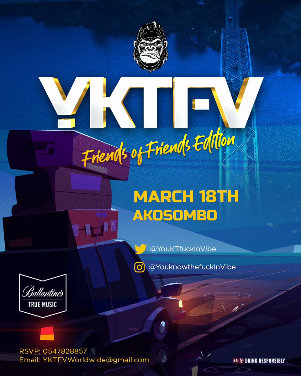 Let's go on a road trip and great time in Akosombo coming March! #TellAfriendToTellAfriend 
#FriendsOfFriends Edition 🚌💨

More info on how to sign up will be communicated soon!Get ready!!!🫶🏾😎

#YKTFV #3rdEdition #RoadTrip #partytime