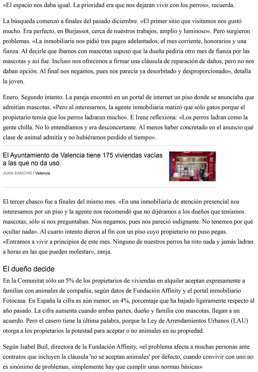 COAPI_Valencia's tweet photo. 🐕🦺🐈Participamos en un artículo de @lasprovincias sobre "La odisea de buscar alquiler con animales de compañía en Valencia"
Escribe ✍ @JAM_LP
#YoSoyAPIValencia #CoapiValencia #ReferentesInformativos #MediosDeComunicación #AlquilerPiso #Mascotas https://t.co/4s7CIGQlwS