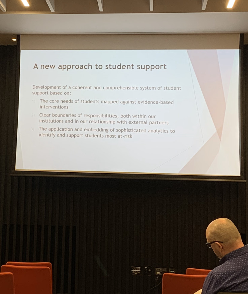 Kicking off the @amosshe_uk winter conference with keynote speaker @ProfEdwardPeck on rethinking student support including the importance of evidence based practice and evaluation. #amossheCPD