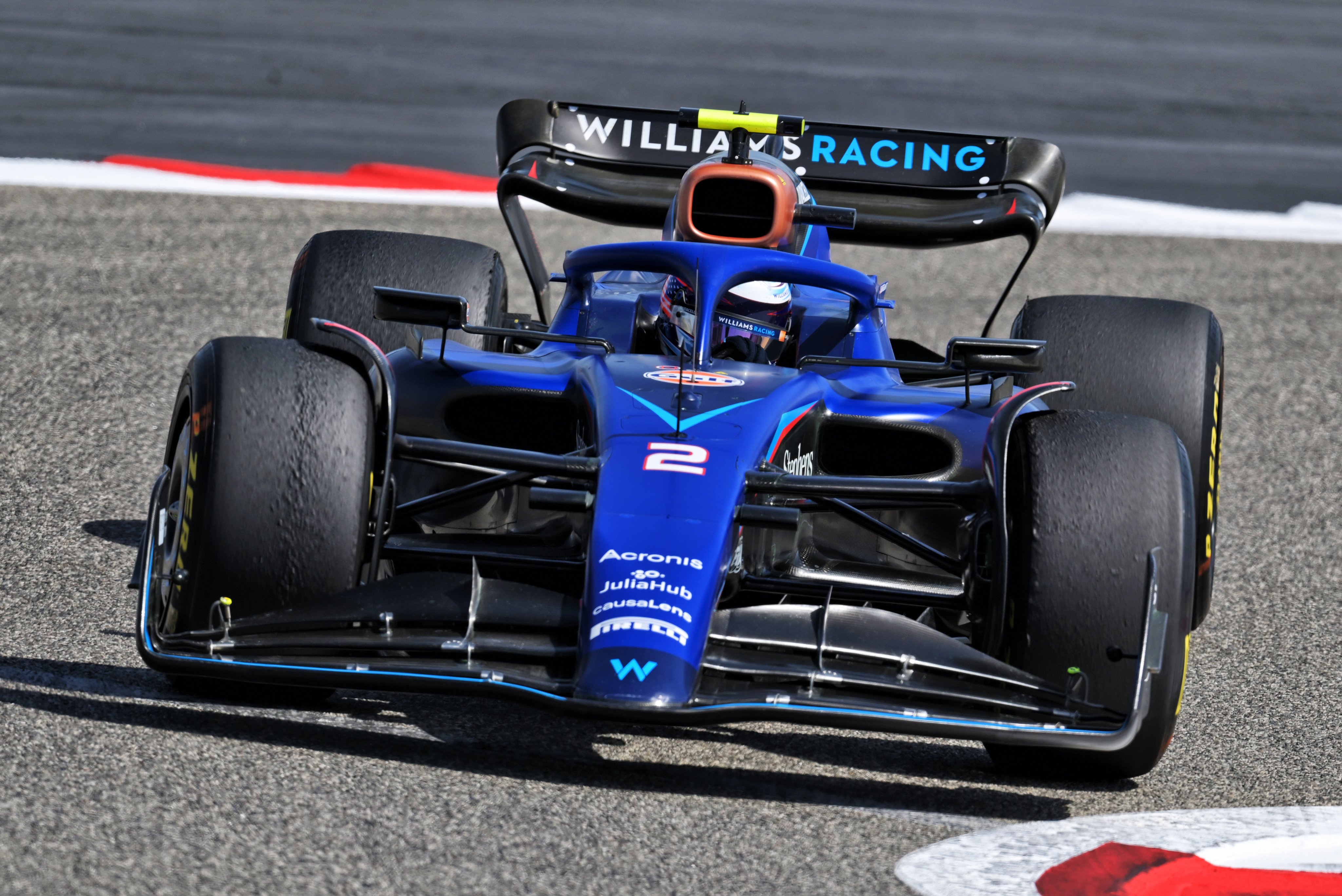 Logan Sargeant in the FW45 during F1 Testing in Bahrain.