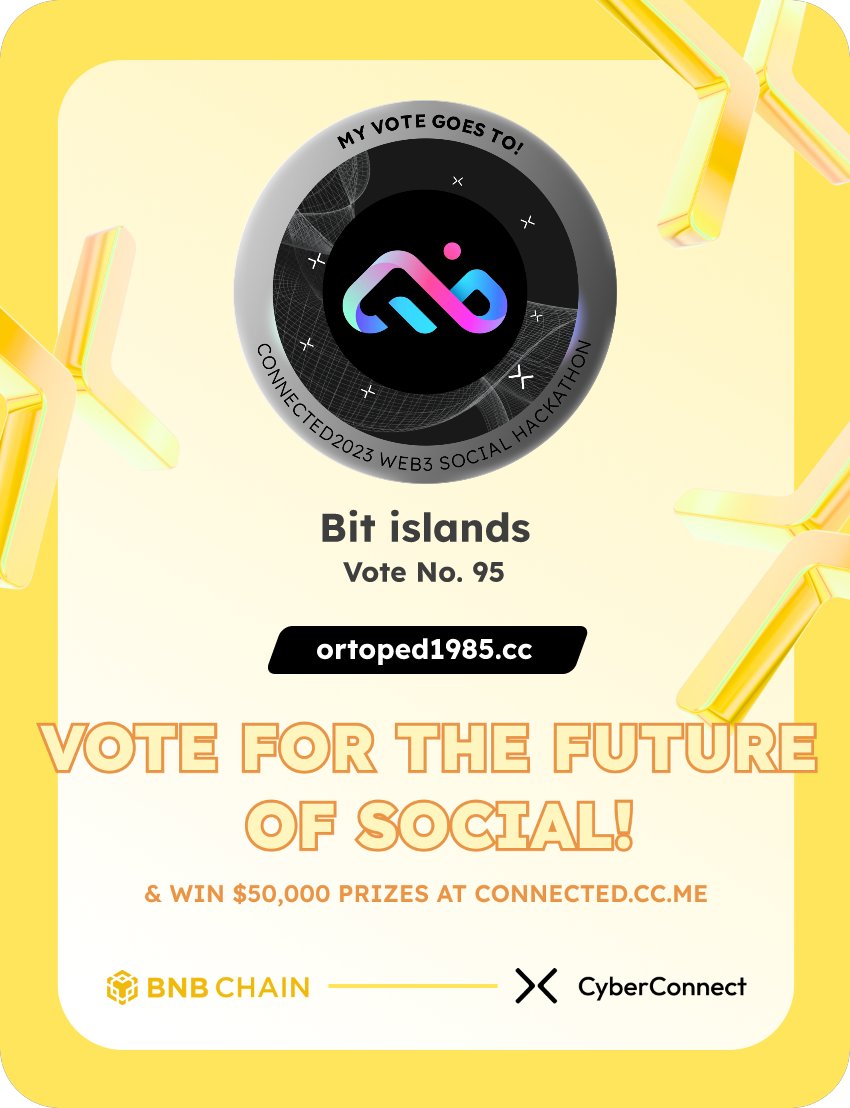 ortoped1985's tweet photo. Just voted for my favorite project Bit islands in #Connected2023, a Web3 Social hackathon by @CyberConnectHQ the social graph protocol &amp; @BNBCHAIN
Join me to vote for a better social and win $50,000-$100,000 prizes!
https://t.co/Nqi7fJH72l
sig:vAXx4C 
  https://t.co/huFAWjdpnq https://t.co/K3n4VJvKLe
