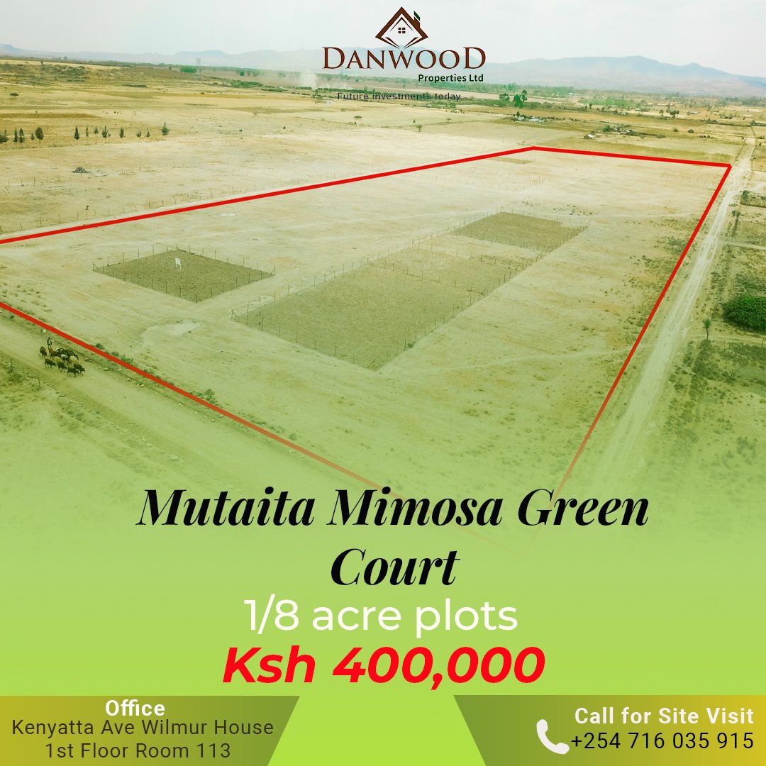 sdfoinwe's tweet photo. 1/8 acre plots in Mutaita going for 400,000, 6 months payment plan available. https://t.co/BHQc7ABTUp

Karen Nyamu #FanYourFLME Samidoh Vera KRA Commissioner General Jill biden Michelle https://t.co/ruTaQKsKNz