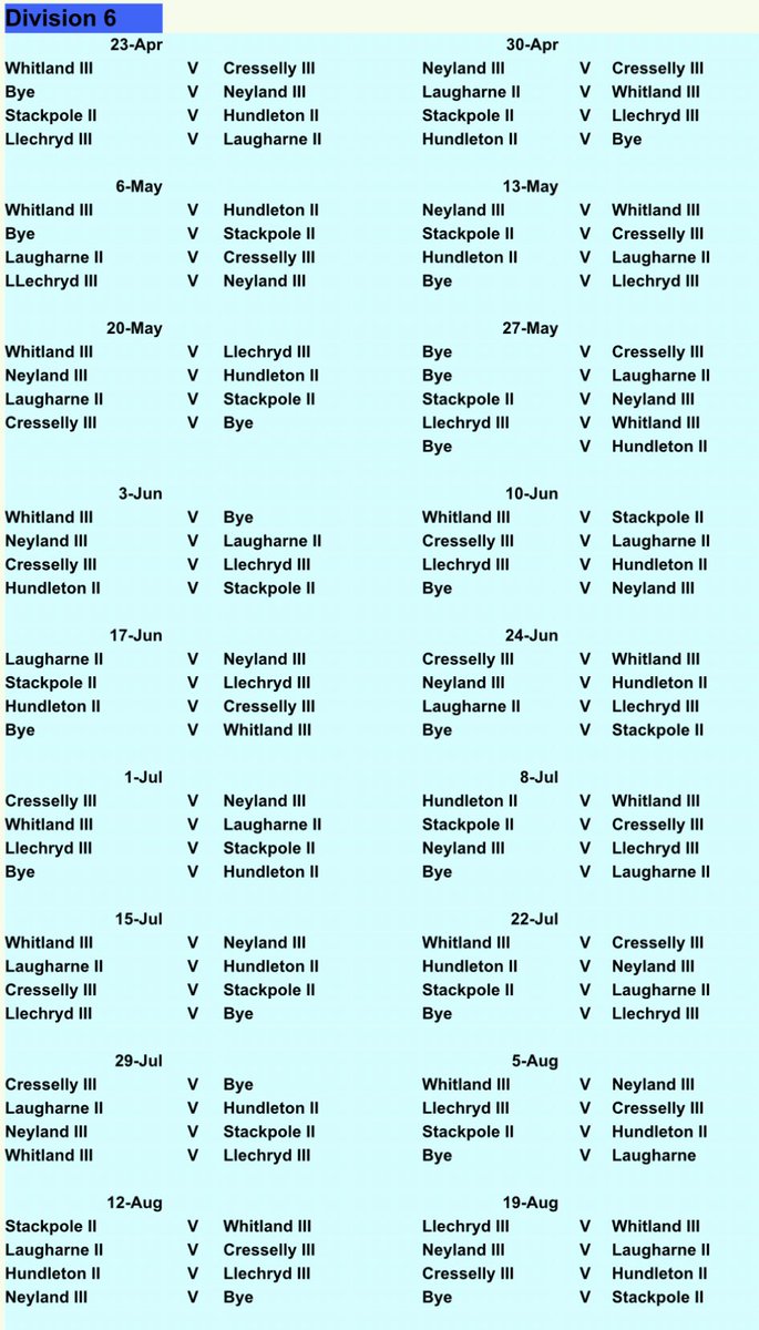 Hundletoncc's tweet image. League fixtures for the 2023 season 🏏