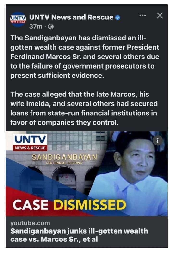 After a 34 years court battle, finally the Marcoses were acquitted! No more magnanakaw issue! The ill-gotten wealth is just a myth and has no legal basis.

Let's celebrate by watching MARTYR OR MURDERER and  let's see the character of Ninoy and Ferdinand E. Marcos. #GoodjobPBBM