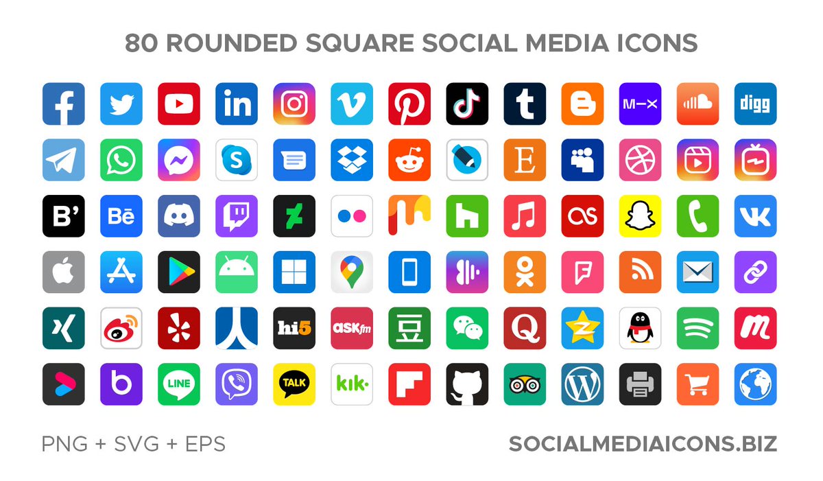 iconizle's tweet photo. Rounded Square Social Media Icons https://t.co/Js4ZE1KBrg https://t.co/aALz9uQ3Ab
