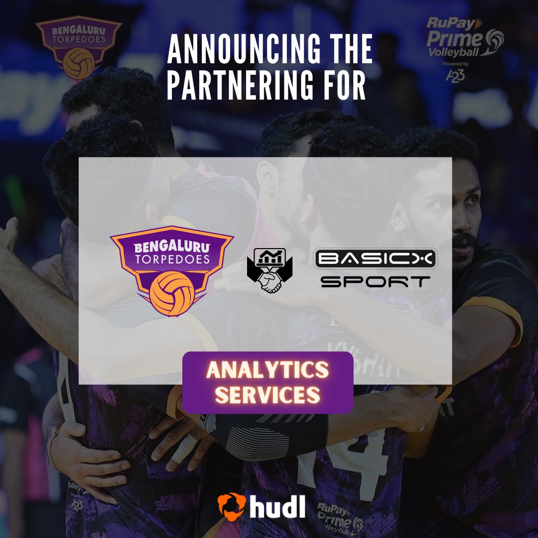The relationship continues to Season 2 with @TorpedoesBLR for analytical services.

#bengalurutorpedoes #basicxsport #analyticspartner #hudl #hudlvolleyball #volleymetrics #DataAnalytics