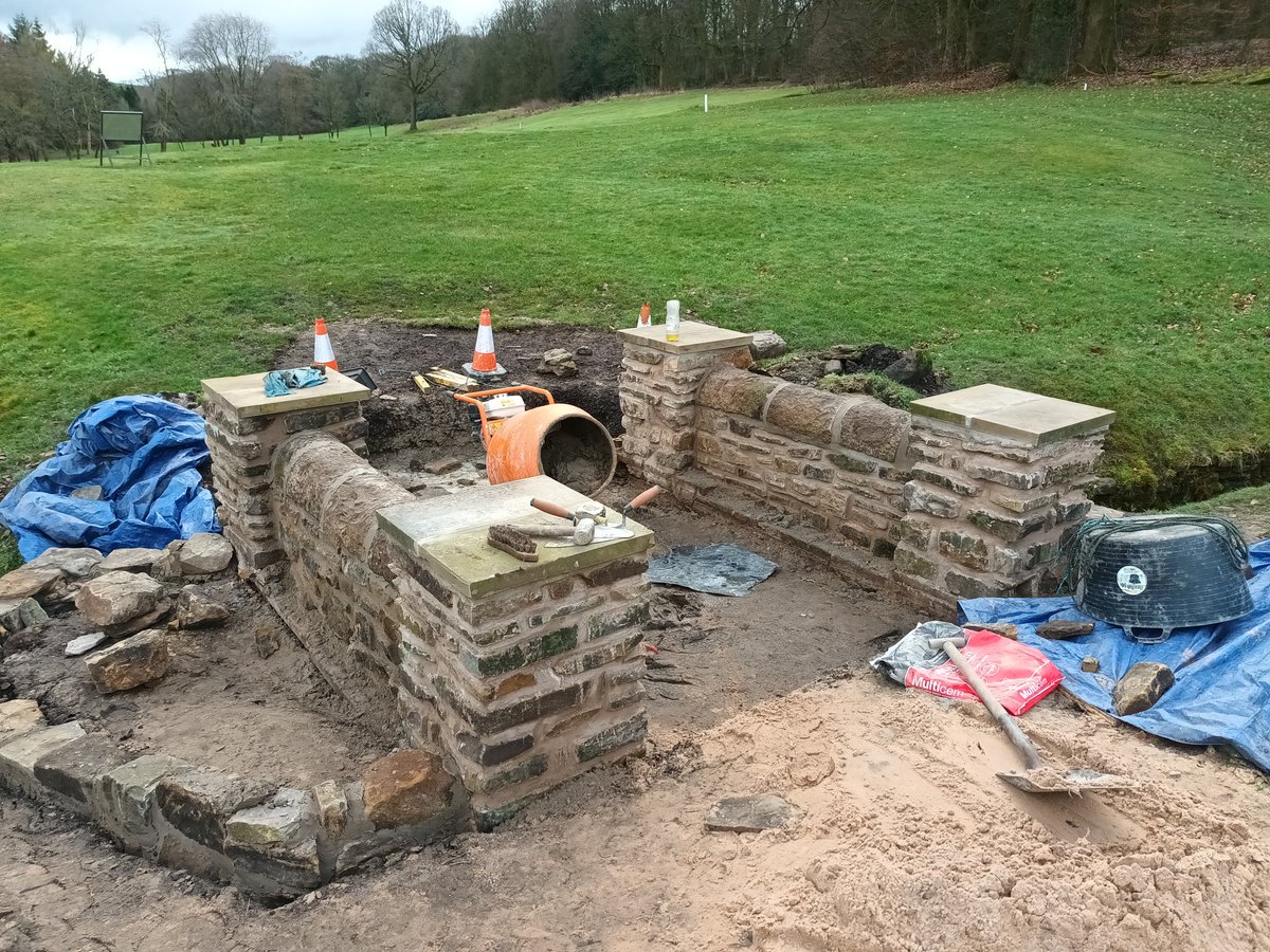 A work of art! The new bridge to the 18th green just requires its finishing touches.
Great work by Wilde Jimmy, Reece the apprentice, and me as the clerk of works
<a href="/TowneleyGolf/">Towneley Golf Club</a> <a href="/Towneley_Golf/">Towneley Golf Course</a>