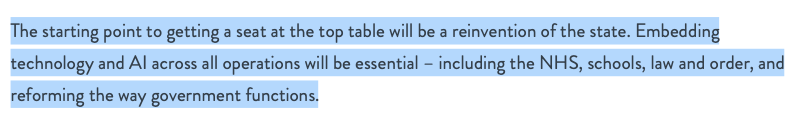 22. Twice in the document Blair refers to "the starting point" of moving to the new technology. He suggests governments using "data and technology" but to do that you will have to "reinvent the state".

How is he going to do that. By the Digital ID of course. 