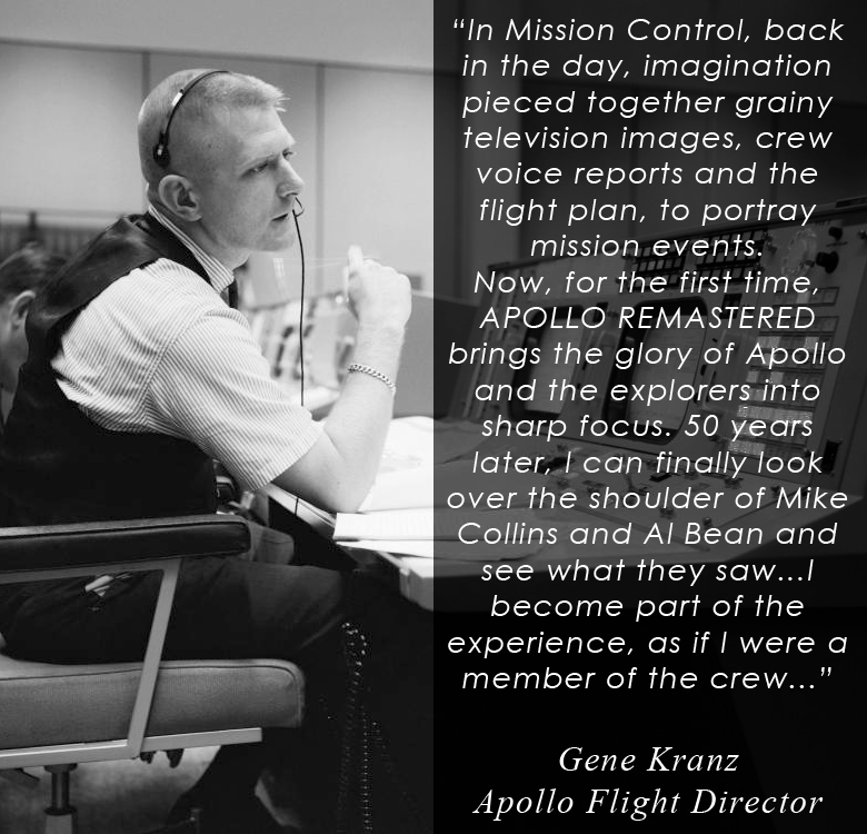 Wow, thanks 'Flight'

"50 years later, I can finally look over the shoulder of Mike Collins and Al Bean and see what they saw...I become part of the experience, as if I were a member of the crew..."