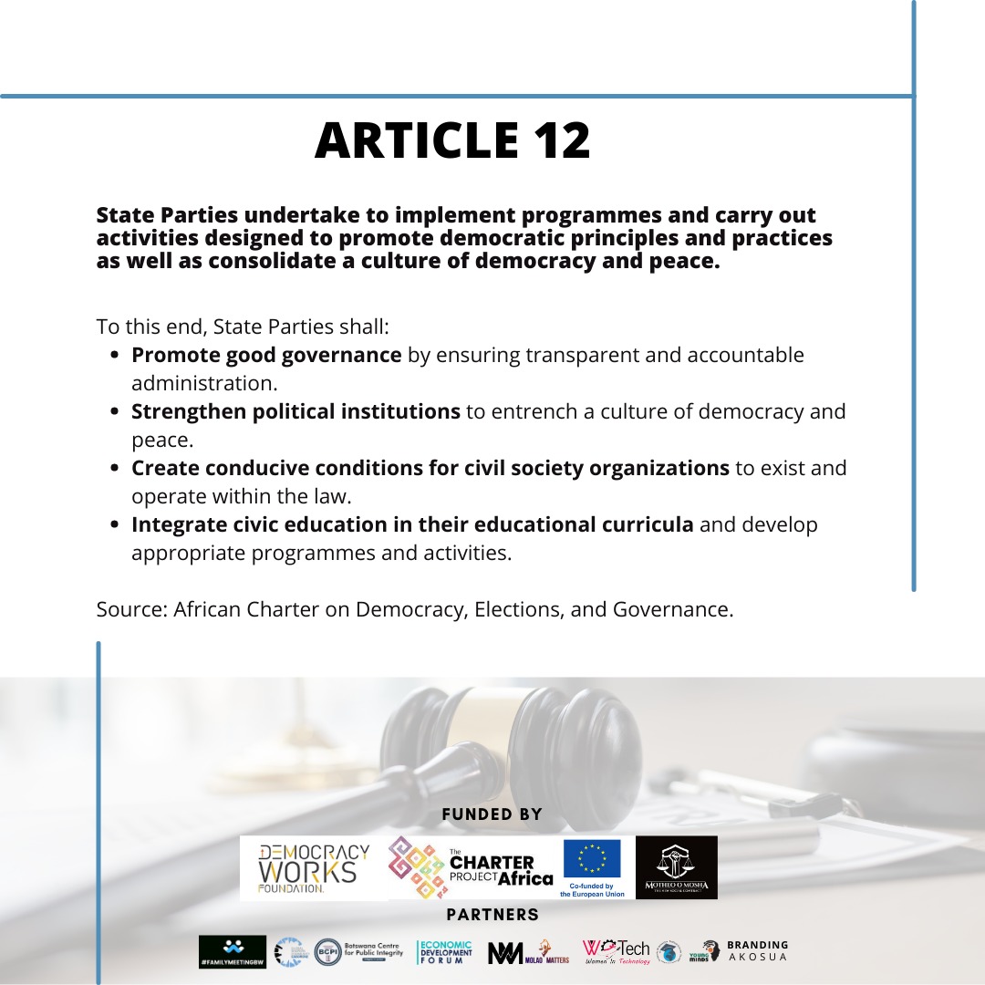 NSCMovement's tweet photo. #RatifyTheCharter 🇧🇼

“While Botswana has been the picture of political and economic stability in the region, there are some concerns over democratic culture and democratic consolidation." https://t.co/HmDONAJWzq