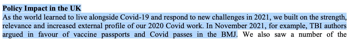 9. TBIGC proudly claim they work closely with governments and even spoke of "building back better" in their financial accounts.

Worst of all they don't hide the fact that they

“argued in favour of vaccine passports and Covid passes in the BMJ” 