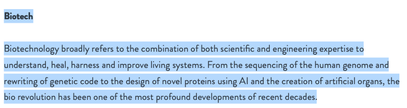 18. We have already witnessed the use of biotech in launching vaccines at warp speed. Biotechnology is at the very centre of the 4th IR.

When the report mentions "sequencing of the human genome and rewriting of genetic code" then you know we are headed down a very dark path. 