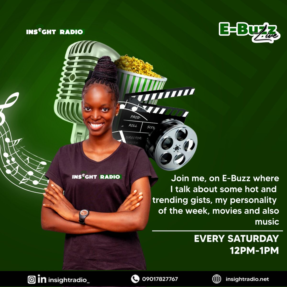 insightradio_'s tweet photo. E-Buzz Live is back and better!!!
Entertainment wey no dey finishβ¦
Every Saturday 12PM - 1PM
Listen https://t.co/IIwlGczCw5
#insightradio #ebuzzlive https://t.co/76MPLYi0fQ