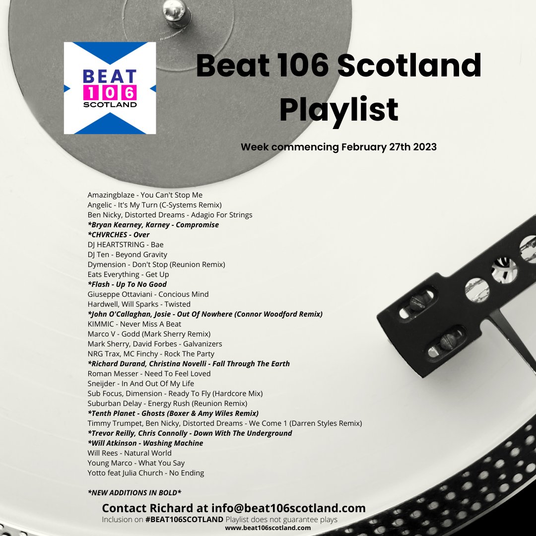 beat106scotland's tweet photo. @Anjunabeats @Armada #ExceedMusic @tranceformer5 @emirecords @kearnagerec #VictimsHelpline @MUSE_M_RECORDS https://t.co/yHZ792tMJg