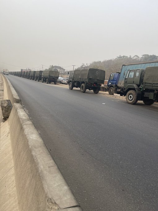 Team pls can anyone post pictures of Military presence in his state lets share for the foolish tugs of politicians to be aware what awaits them if they come out. #ObiIsComing #SayNoToAPC Peter Gregory Obi